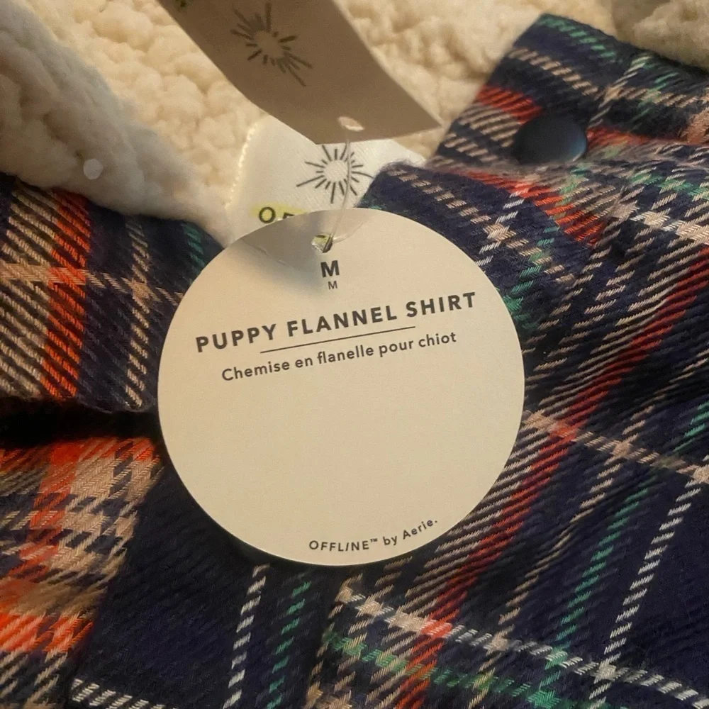 Dog Coat Medium Plaid Blue Coat Aerie New